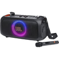 JBL PartyBox On-the-Go Essential - Portable Party Speaker - Black | Amazing JBL Pro Sound, Synched light show, JBL wireless microphone included, IPX4 splashproof protection