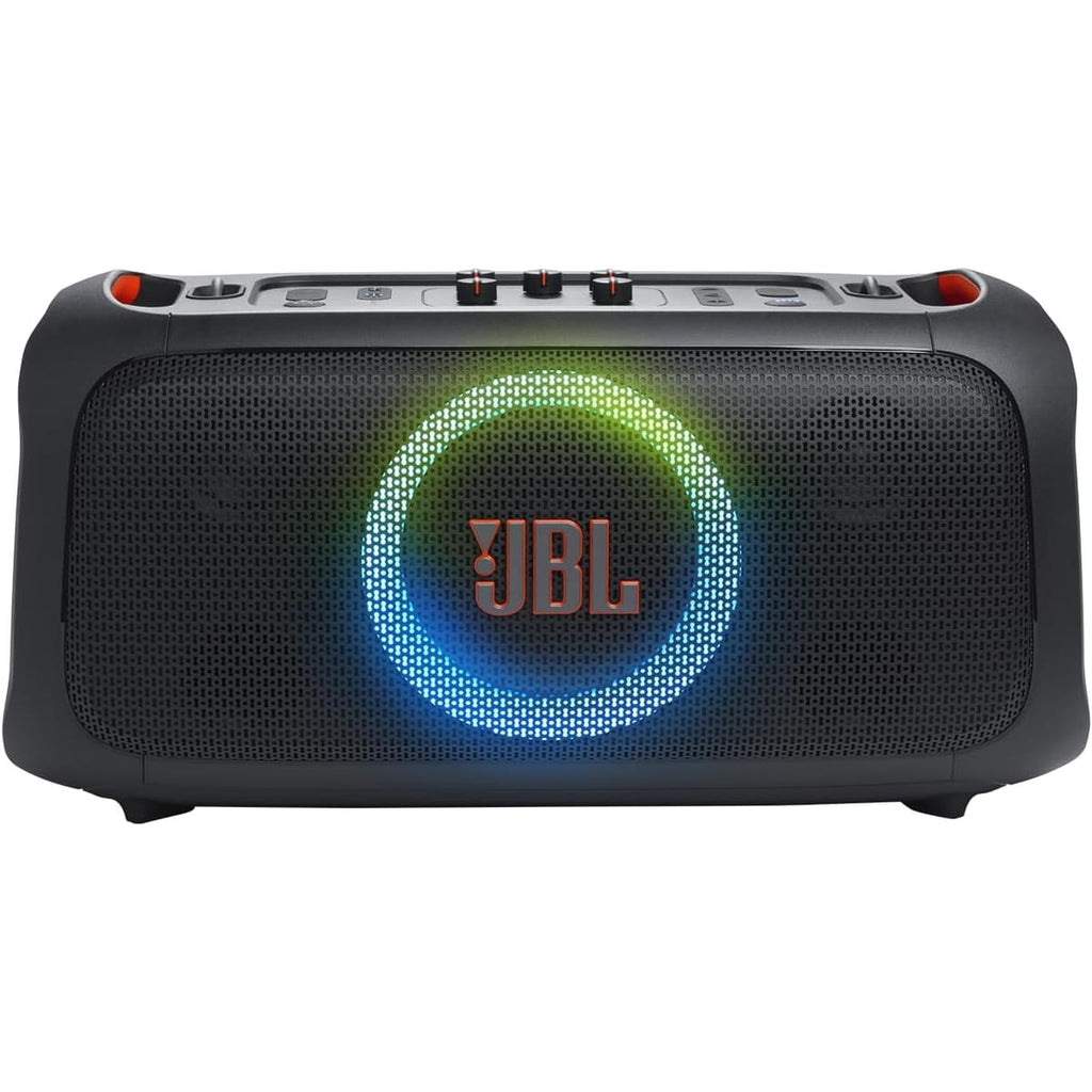 JBL PartyBox On-the-Go Essential - Portable Party Speaker - Black | Amazing JBL Pro Sound, Synched light show, JBL wireless microphone included, IPX4 splashproof protection